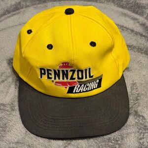Vintage Pennzoil Racing Cap Yellow Black Snapback K Products Made in USA